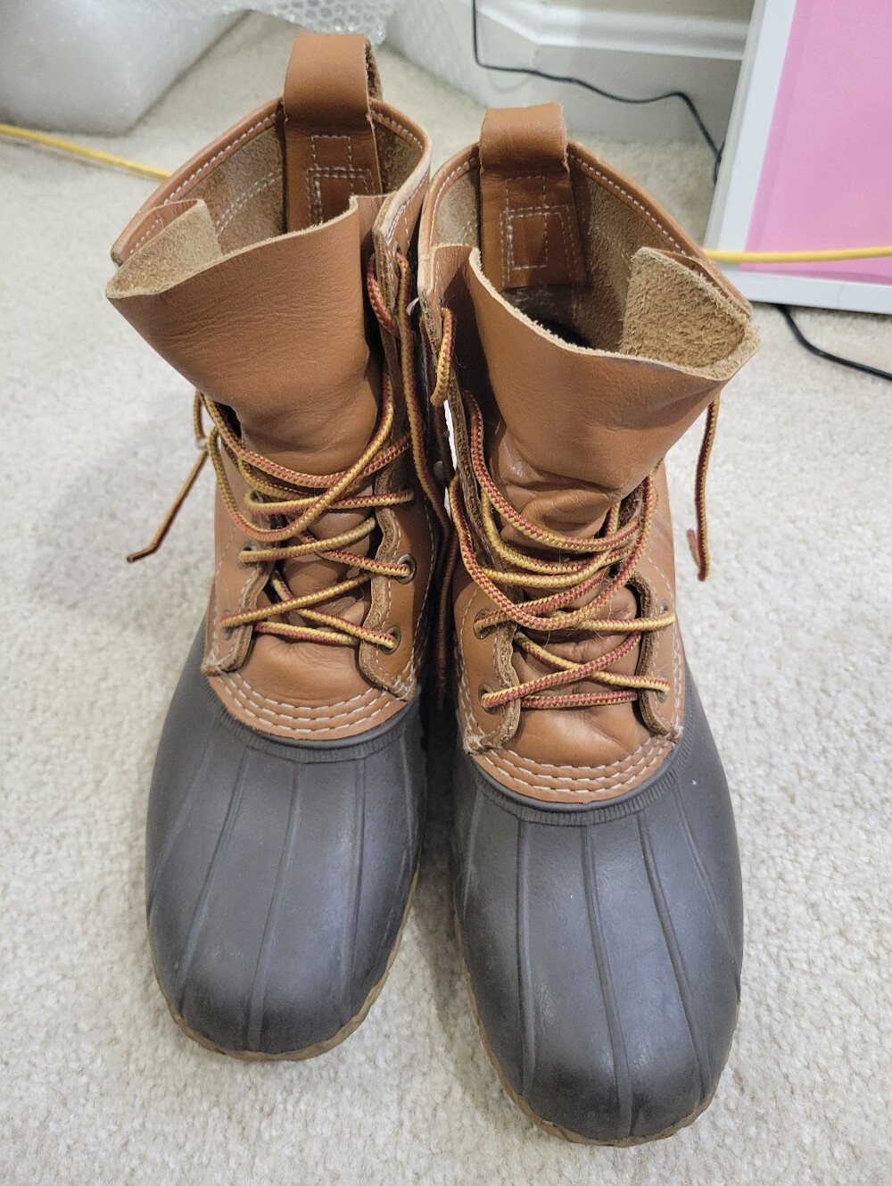 VTG LL Bean Waterproof Duck Boots Size EM Fits Womens 9 M / Mens 7 Made In USA